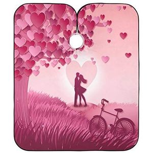 Kappers Cape Paar Love'S Bike Love'S Day Kappers Jurk Waterdichte Kapper Cape Unisex Salonjurken Voor Vrouwen Mannen Kapper