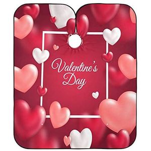 Kapsel Cape Roze En Rode Harten Liefde Dag Kapper Schort Professionele Salon Cape Waterdicht Haar Snijden Schort Voor Kappers Vrouwen Kapsel