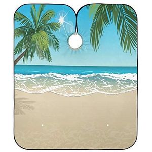 Kapperscape voor tropisch strand, kapper, waterdicht, haarknipjurk, polyester, haarkapperscape voor volwassenen, haarstylingsalon