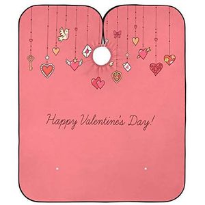 Haar Snijden Schort Rood Kleine Opknoping Hart Liefde Dag Haar Snijden Cape Gepersonaliseerde Styling Capes Unisex Kapper Schort Voor Kappers Mannen Kapsel