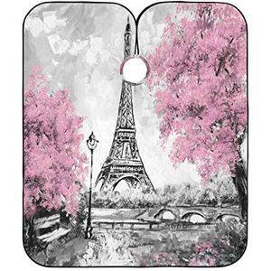 Kappers Cape Romantische Parijs Toren Liefde Dag Haar Knippen Cape Unisex Kappers Salon Cape Waterdichte Kappers Jurk Voor Kapper Snijden Styling