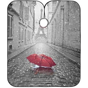 Salon Cape Paris Street Met Rode Paraplu's Haar Snijden Schort Vlekbestendige Kappers Cape Verstelbare Kappers Schort Voor Snijden Kids Kapsel