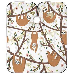 Kappers Cape Grappige Luiaard Salon Cape Gepersonaliseerde Styling Capes Vlekbestendig Haar Snijden Schort Voor Kappers Kinderen Kapper