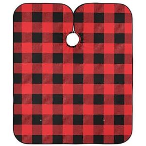 Haar Snijden Jurk Rood En Zwart Plaid Kapper Kapper Cape Waterdichte Kapper Jurk Unisex Kappers Schort Voor Vrouwen Snijden Kapsel