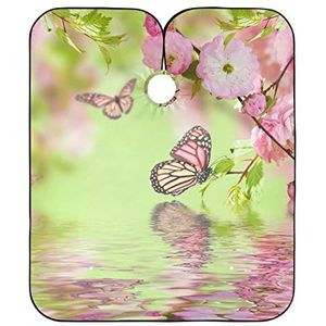 Kapper Jurk Vlinders En Roze Bloem Styling Capes Waterdicht Haar Snijden Cape Unisex Kapsel Schort Jurk Voor Styling Kappers Kids