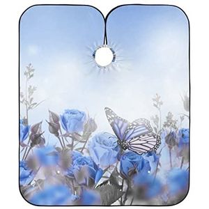 Kappers Schort Vlinder En Blauwe Rozen Salon Cape Gepersonaliseerde Kapper Cape Unisex Kappers Cape Voor Kinderen Snijden Styling