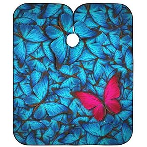 Kapper Cape Rode Vlinder Onder Blauwe Vlinders Kapsel Cape Gepersonaliseerde Kappers Jurk Unisex Schort Voor Styling Kids Familie