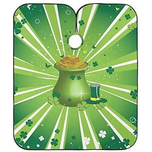 Kapper Cape Groene Pot Vol Gouden Munten En Vier Blad Klavers Haar Snijden Jurk Waterdichte Kappers Jurk Vlekbestendige Kappers Jurk Voor Kappers Vrouwen Mannen