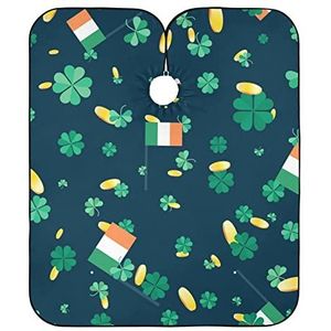 Volledige Lengte Cape Gouden Munten En Driebladige Klaver Haar Snijden Jurk Unisex Salon Jurken Professionele Haar Snijden Cape Voor Styling Kapsalon