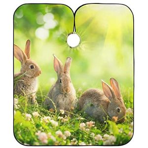 Haar Snijden Schort Leuke Konijn Op Het Gras Styling Capes Waterdichte Kapper Cape Vlekbestendig Haar Snijden Toga Voor Kapper Mannen Vrouwen