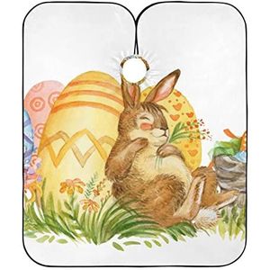 Kapper Schort Aquarel Konijn En Eieren Kapper Schort Cape Verstelbare Haar Snijden Gown Vlekbestendig Kappers Schort Voor Styling Familie Kapsel