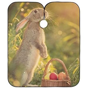 Kappersschort konijn met een mand eieren kapperscape antistatische kappers salon cape unisex kappersschort voor kapperssalon mannen