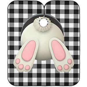 Haar Snijden Cape Zwart-Wit Plaid En Konijn Kappers Schort Waterdichte Kappers Cape Unisex Salon Jurken Voor Kinderen Familie Mannen