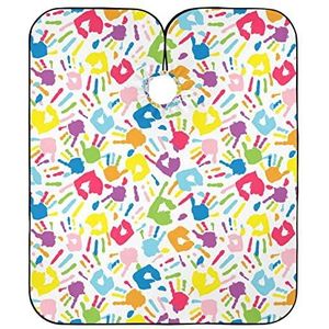 Kapper Schort Cape Multi Kleur Hand Afdrukken Haar Snijden Schort Waterdichte Kappers Cape Vlekbestendig Styling Capes Voor Kids Styling Mannen