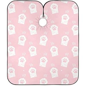 Kappersjurk Roze Kat Poot Haar Snijden Schort Antistatische Kapper Kapper Cape Gepersonaliseerde Schort Voor Vrouwen Haar Snijden Kapper