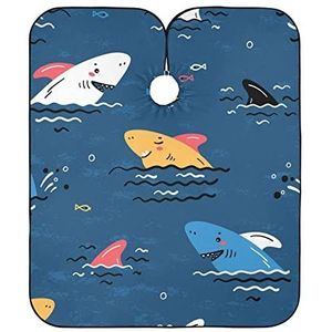 Haarknippen Cape Schattige haai Snijcape Polyester Styling Schort Waterdicht Kapperscape Voor Kappersschort Voor Kapsels Haarknippen Kinderen