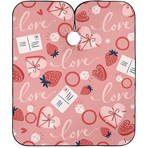 Kappersjurk Hartvorm Geschenkdoos En Aardbei Kapper Cape Doek Waterdichte Salon Jassen Verstelbare Schort Voor Haar Snijden Kleur Styling