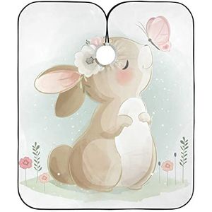 Salonjurken Schattig Konijn Spelen Met Vlinder Kapper Kapsel Cape Professionele Kapper Jurk Antistatische Schort Voor Kinderen Salon Haar Knippen