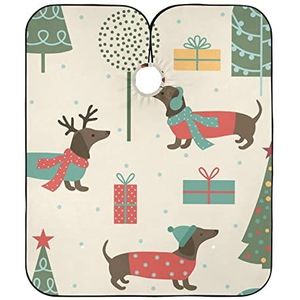Volledige Lengte Cape Kerstboom Met Teckel Kapsel Cape Waterdichte Kapper Schort Unisex Kapper Cape Voor Kapsel Mannen Familie