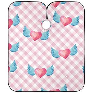 Kappers Jurk Roze Plaid En Roze Hart Kappers Schort Waterdicht Haar Snijden Schort Unisex Kappers Schort Voor Mannen Kleurplaten Kids
