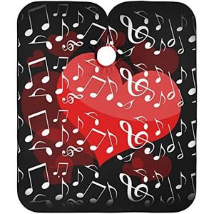 Haar Knipjurk Rood Hart En Muzikale Noten Kappers Schort Waterdichte Salon Cape Unisex Kapper Cape Doek Voor Kapper Kinderen Kapper