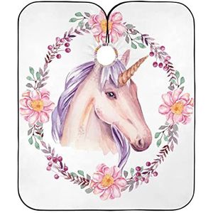 Kappers Jurk Aquarel Uni-Maïs Met Bloem Frame Salon Jassen Professionele Kappers Verstelbare Kappers Cape Voor Kapsel Mannen Vrouwen