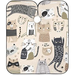 Salon Cape Leuke Hand Getrokken Katten Kappers Jurk Gepersonaliseerde Haar Knipjurk Waterdichte Kappers Jurk Voor Vrouwen Styling Kapsel