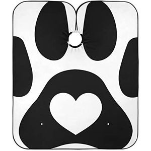 Kappers Salon Cape Poot Hart Pawprint Kapsel Cape Anti-Statische Haar Knipjurk Gepersonaliseerde Kapper Jurk Voor Kinderen Familie Knippen