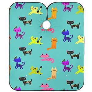Kapper Kapsel Cape Abstracte Katten Volledige Lengte Cape Waterdichte Haar Knipjurk Unisex Kappers Cape Voor Vrouwen Kleurplaten Kapper