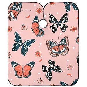 Salon Cape Vlinders Op Roze Achtergrond Kappers Schort Antistatische Kappers Jurk Gepersonaliseerde Kapper Jurk Voor Kapsel Knippen Kappers