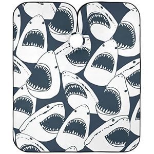 Kapper Schort Boze Haai Met Open Mond Kappers Jurk Verstelbare Kapper Cape Doek Waterdichte Kappers Schort Voor Kinderen Snijden Salon