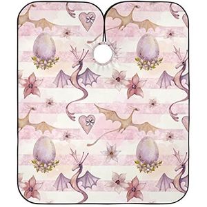 Kappers Salon Cape Aquarel Draak En Roze Bloemen Haar Snijden Jurk Professionele Kapper Schort Antistatische Kapsel Schort Jurk Voor Mannen Knippen Kapsel