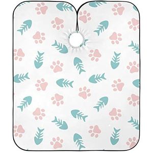 Haarknipcape visbot en kattenpootafdruk waterdicht kapselschort professionele kapsalon cape kapperscape voor volwassenen kapsels