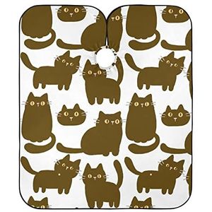 Kapper Schort Cape Cartoon Kat Zwart Kappers Gepersonaliseerde Kappers Jurk Professionele Kappers Schort Voor Salon Styling Kappers