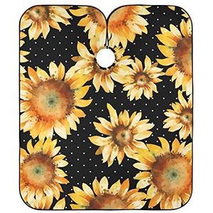 Kapper Schort Cape Aquarel Zonnebloemen Kappers Schort Vlekbestendig Kapper Cape Doek Waterdichte Kappers Jurk Voor Kapper Kapper Salon