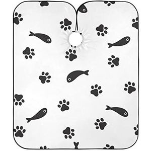 Kapper Schort Vis En Kat Poot Print Kappers Gepersonaliseerde Salon Cape Waterdichte Kappers Jurk Voor Kleuring Salon Kapsel
