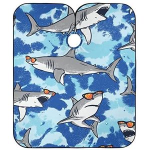 Kapsel Cape Cartoon Haaien Salon Cape Anti-Statische Schort Waterdichte Volledige Lengte Cape Voor Coloring Styling Kapper