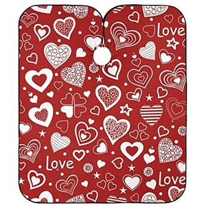 Kapper Jurk Rood Hart En Klaver Kappers Schort Antistatische Haar Snijden Schort Waterdicht Kapsel Schort Jurk Voor Kapper Mannen Kinderen