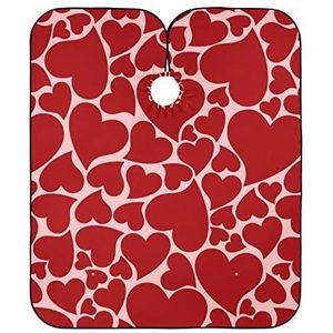 Salon Cape Rode Harten Haar Snijden Schort Professionele Haar Snijden Cape Waterdichte Kapper Jurk Voor Styling Kappers Coloring