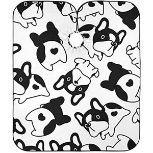 Haar Snijden Schort Franse Bulldog Poot Voetafdrukken Haar Snijden Jurk Vlekbestendig Kappers Schort Anti-Statische Haar Snijden Cape Voor Kinderen Mannen Kapper