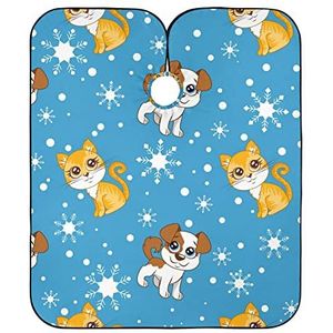 Kappers Schort Cartoon Hond Kat Sneeuwvlok Kapper Kapper Kapper Cape Waterdichte Salon Cape Unisex Kapper Schort Voor Styling Kappers Familie