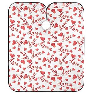 Salon Cape Abstract Herhalende Hartvormen En Liefde Kapsel Schort Jurk Antistatische Haar Snijjurk Vlekbestendig Kappers Cape Voor Kappers Styling Vrouwen