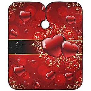 Kappers Jurk Rode Harten Kappers Schort Vlekbestendig Schort Professionele Kapper Cape Doek Voor Snijden Styling Kappers