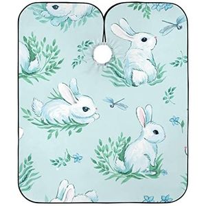 Kapper Schort Geschilderde Bunnys Kapsel Schort Jurk Waterdichte Haar Snijden Cape Unisex Kappers Jurk Voor Kapper Salon Familie