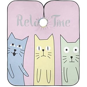 Kappers Salon Cape Grappige Kat Salon Cape Anti-Statische Kappers Cape Verstelbare Kappers Jurk Voor Styling Kapper Kapper