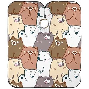 Kappers Cape Cartoon Beren Kapper Cape Doek Gepersonaliseerde Kapper Schort Anti-Statische Kapper Kapper Cape Voor Kapsel Kinderen Familie