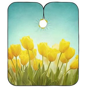 Haar Snijden Cape Gele Tulpen Kappers Schort Antistatische Kappers Cape Waterdichte Salon Cape Voor Styling Familie Kapper