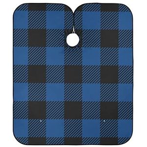 Kappers Salon Cape Zwart En Blauw Plaid Kapper Cape Doek Gepersonaliseerde Kappers Cape Antistatische Kapper Jurk Voor Haar Knippen Kinderen Familie