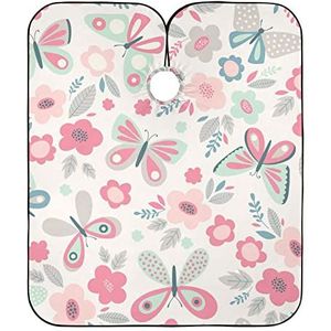 Haar Snijden Schort Vlinders En Bloemen Schort Professionele Haar Snijden Toga Unisex Kapper Jurk Voor Vrouwen Styling Coloring