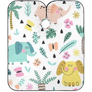 Salonjurken Leuke Olifant Met Palmbomen Kapper Jurk Vlekbestendig Kapper Cape Doek Antistatische Kappers Jurk Voor Salon Mannen Kapsel